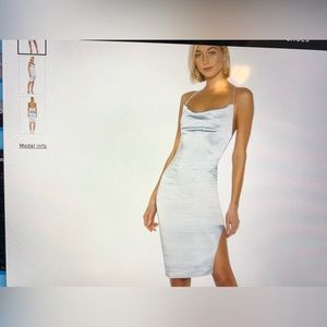 Superdown Billie Drape Midi Dress in Dusty Blue